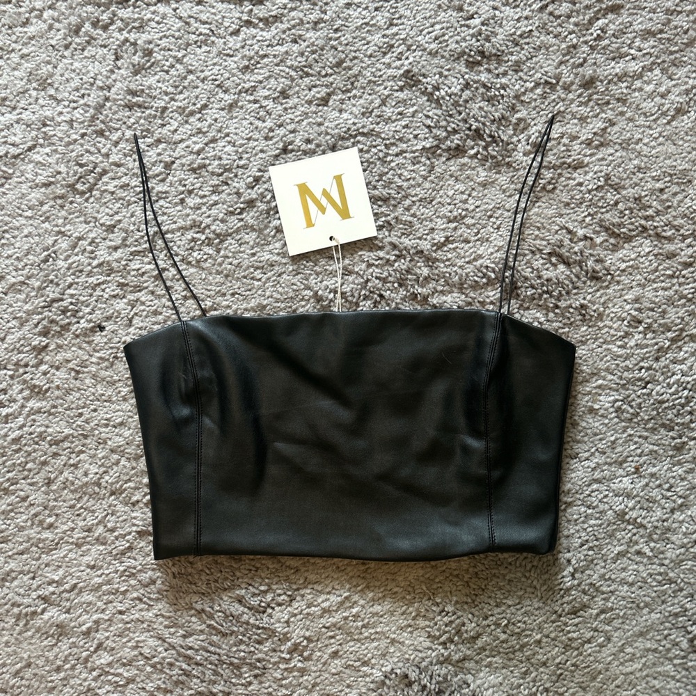 faux leather crop top